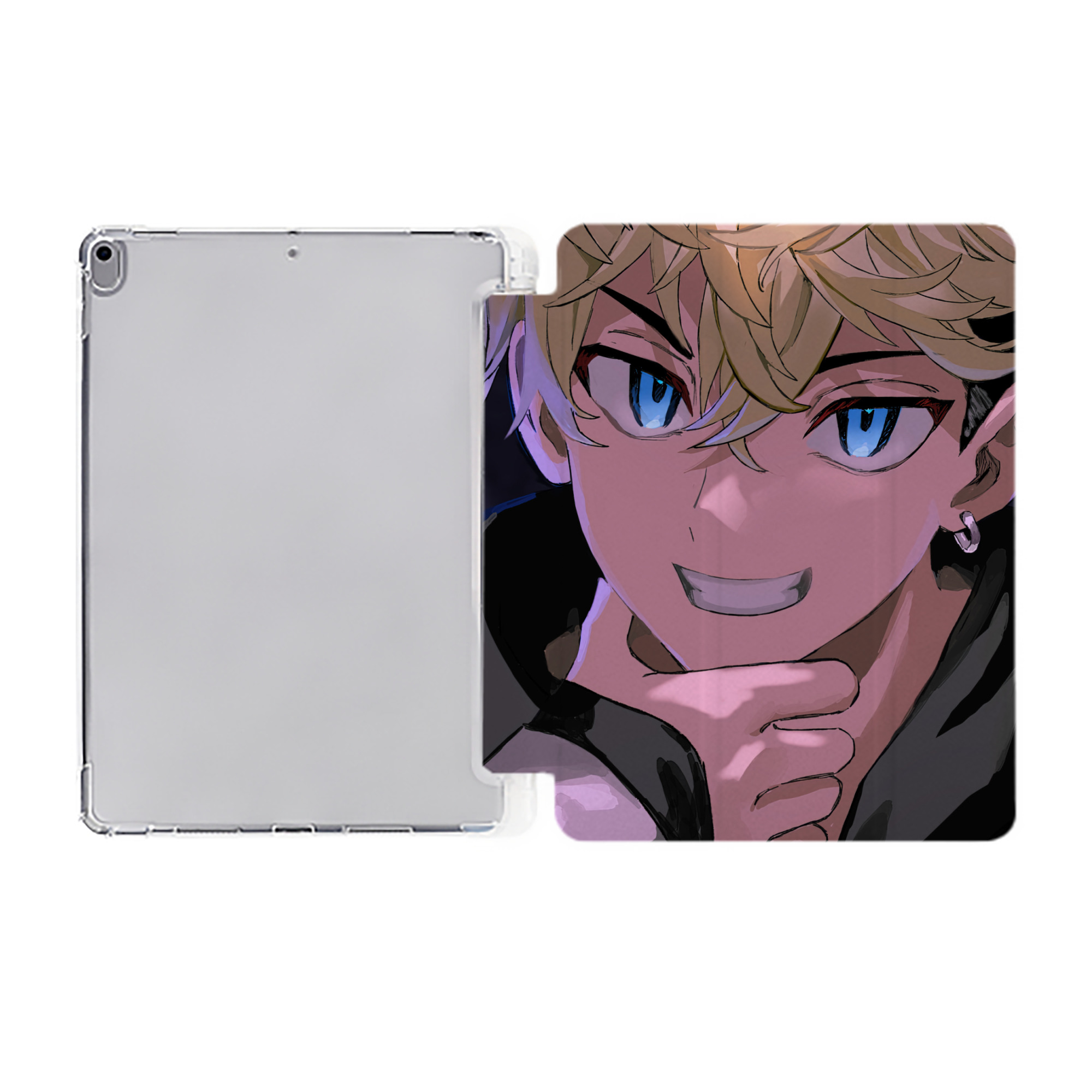 （画像用） 東京リベンジャーズ Tokyo Revengers IPad ケース ペン収納付き 三つ折りスタンド PUレザー×シリコン 対応機種9.5/10.5/10.9インチ